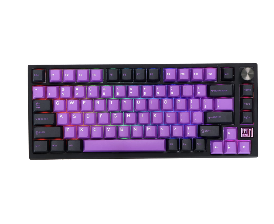 Keyboard EPOMAKER TH80 SE Gasket 75% NKRO Hot Swap RGB 2.4Ghz/ Bluetooth 5.0/ Wired Gaming with Poron/EVA Foam, 4000mah Battery, Knob Control for/Windows/(Black )
